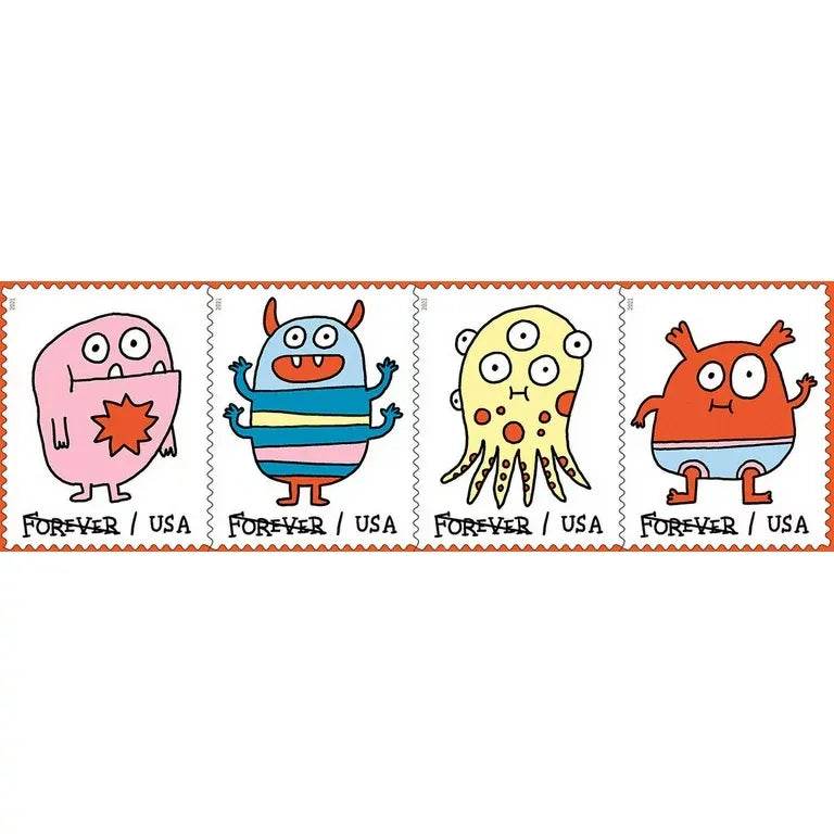 USPS 2021 Message Monsters Forever First Class Postage Stamps 1set=5Sheets Was $73.00/set - stampworldstore