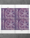 2022 $5 Floral Geometry Stamps, Sheet of 10 1set=5Sheets  Was $73.00/set