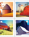 2021 USPS Barns Postcard Forever Postage Stamps 1set=5Sheets  Was $73.00/set